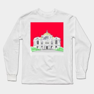 bellas artes mexico the palace of beaux arts in cdmx ecopop architecture art deco Long Sleeve T-Shirt